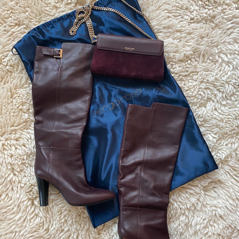 BUNDLE Sergio Rossi Leather Boot & Crossbody